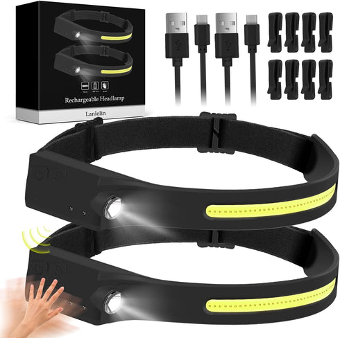 Super Bright Rechargeable Headlamp Set for Outdoor Activities